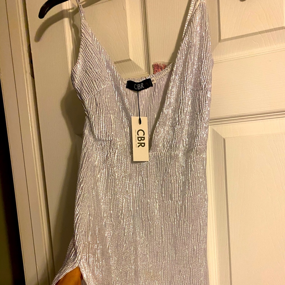 Sexy silver dress.